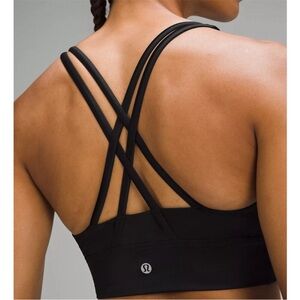 Lululemon NWT black energy long line sports bra size 8